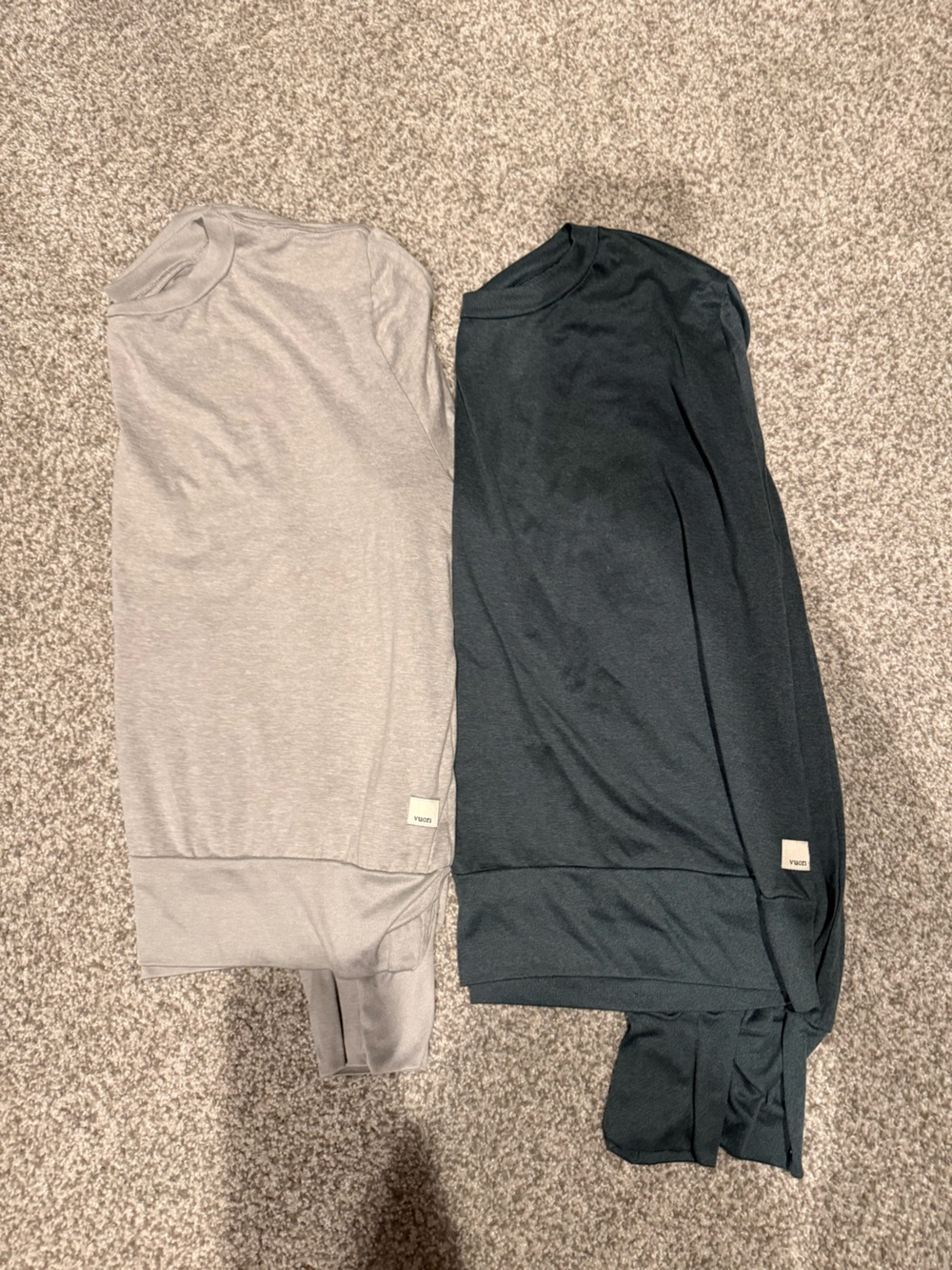 Vuori Crewneck Tops - Light Gray and Navy blue